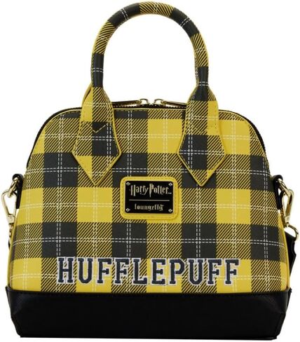 Loungefly Harry Potter Hufflepuff Patch Varsity Plaid Crossbody Bag in Saudi Arabia