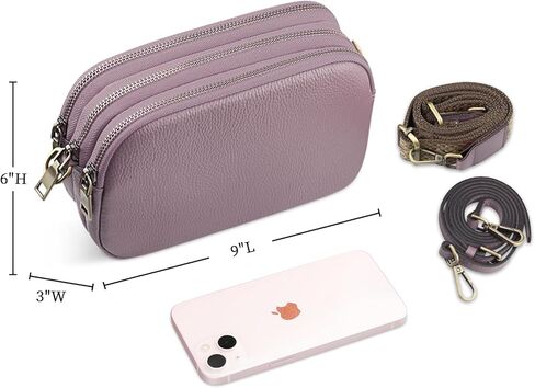 حقائب كروس صغيرة من فوكوين للنساء من الجلد الطبيعي - ثلاث مقصورات رئيسية - حقيبة يد جلدية ناعمة للسيدات in Kuwait