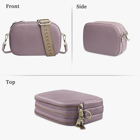 حقائب كروس صغيرة من فوكوين للنساء من الجلد الطبيعي - ثلاث مقصورات رئيسية - حقيبة يد جلدية ناعمة للسيدات in Kuwait