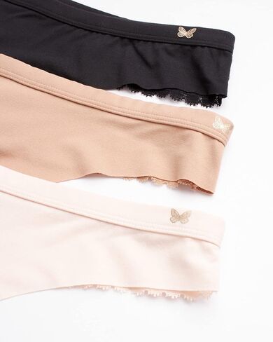 ملابس داخلية نسائية من Jessica Simpson - عبوة من 6 سراويل داخلية دانتيل من الألياف الدقيقة (S-XL) in Kuwait