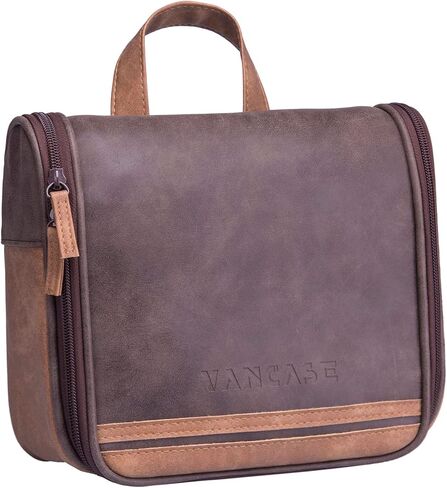 VACNASE حقيبة أدوات الزينة المعلقة للرجال خمر الجلود الحلاقة Dopp عدة متوسطة للماء حقائب الحمام السفر المحمولة دش المنظم in Saudi Arabia