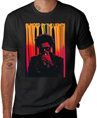 تي شيرت The Rapper Weeknd للجنسين ذو تصميم كلاسيكي بأكمام قصيرة ورقبة دائرية، تي شيرت برقبة دائرية مصنوع من القطن بنسبة 100% in Kuwait