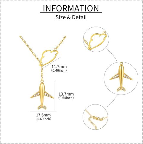14k Real Gold Airplane Necklace Airplane Pendant Cloud Y Necklaces Solid Gold Plane Jewelry For Women Girls Pilot Gifts in Kuwait