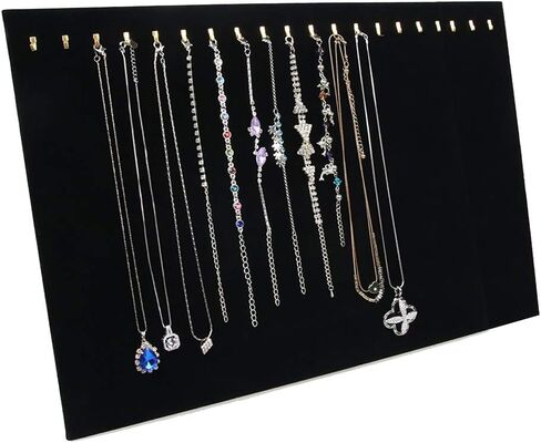 3 عبوات 15.7 بوصة × 13.02 بوصة مطورة 20 خطافًا منظم المجوهرات المخملية المطورة / صينية / وسادة / صندوق عرض/حقيبة عرض in Kuwait