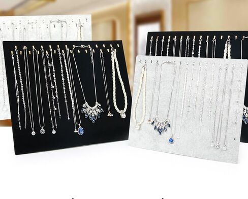 3 عبوات 15.7 بوصة × 13.02 بوصة مطورة 20 خطافًا منظم المجوهرات المخملية المطورة / صينية / وسادة / صندوق عرض/حقيبة عرض in Kuwait