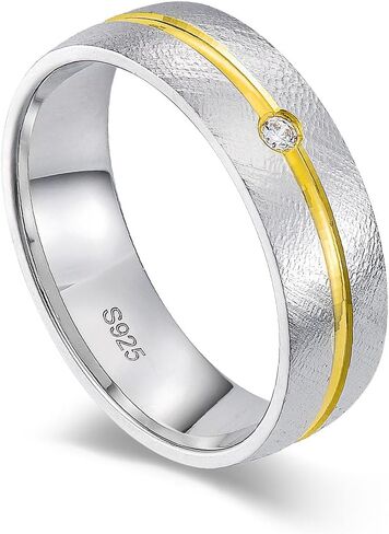 Yodari Hammered Wedding Bands With Imitation Diamond 925 Sterling Silver Promise Ring Couple Rings Set for Women Men Valentine's Day Gift(With Gift Box) in Saudi Arabia