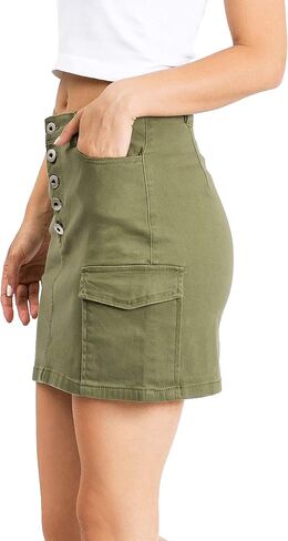Love Tree Women's Juniors Cargo Denim Mini Skirt in Saudi Arabia