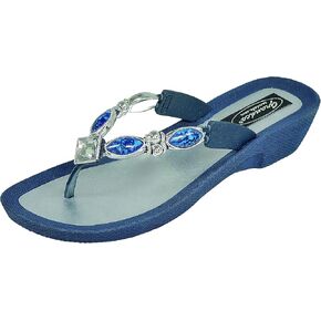 Grandco Women’s Beaded Sandals Royal V Thong Jeweled Slip-on Flip Flops in Kuwait
