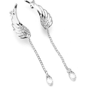 Butterfly Cuffs Tassel Chain Earrings Leaf Cuff Wrap Tassel Chain Crawler Climer Dangle Drop Earrings Cross Chain Dangle Earrings Punk Chain Ear Cuffs Tassel Earring Jewelry for Women Girls
