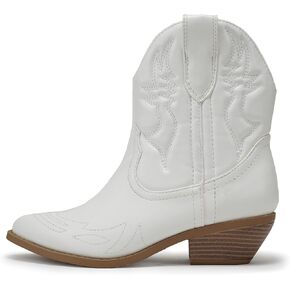 Soda RIGGING ~ Women Western Stitched Pointe Toe Low Heel Ankle Mid Shaft Boots