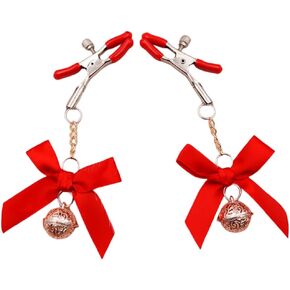 Morghabe Bow Nipple Clamps Bells Sexual Pleasure Non Piercing Adjustable Chain Nipple Clip on Jewelry Breast Clamps in Saudi Arabia