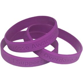 25 - I Support Overdose Awareness" Bracelets 100% Medical Grade Silicone - Latex and Toxin Free - 25 Bracelets - Show Your Support For Overdose Awareness, no gemstone in Saudi Arabia