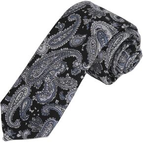 Dan Smith Floral Pure Cotton Slim Tie For Men Skinny Ties Paisley