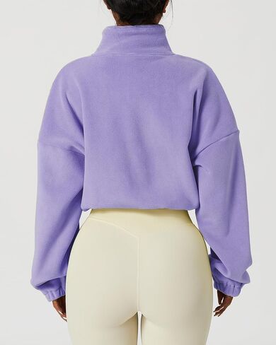 Bumeex Women's Full Zip Fleece Cropped Fall Winter Jacket Sweatshirt Sweater in Saudi Arabia
