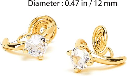 Yurielys كليب على أقراط هوب للنساء، 14K مطلية بالذهب مكعب الزركون مفتوحة C الحد الأدنى أقراط هوب صغيرة، ثقب وهمية أقراط غير مثقوبة in Kuwait