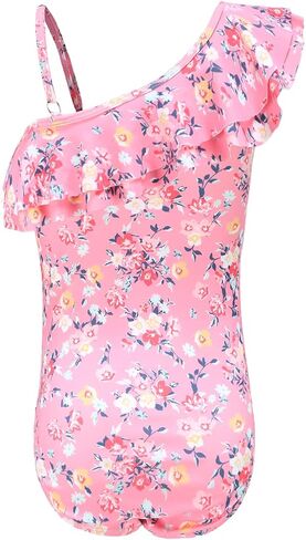 Mardonskey Girls One Piece Swimsuits Hawaiian Ruffle Swimwear Kids Summer Bathing Suit 3-14 Years in Saudi Arabia