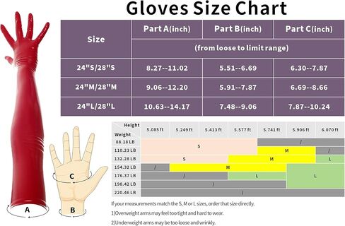 Latex Leather Long Gloves Women Sexy Wet Look 24 Inch Dress Costume Cosplay Gloves(Black, M)(60cm) in Saudi Arabia