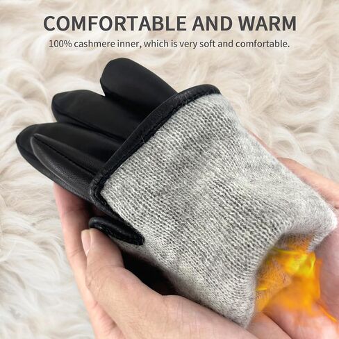 Zjjseloru Womens Clod Weather Gloves Lambskin leather Cashmere or Wool Lined in Saudi Arabia