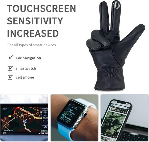 Zjjseloru Womens Clod Weather Gloves Lambskin leather Cashmere or Wool Lined in Saudi Arabia
