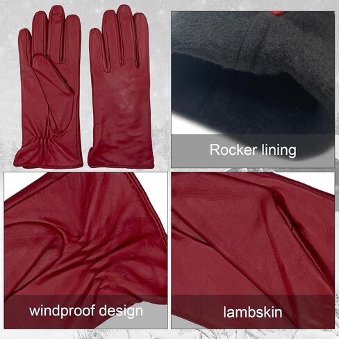 Zjjseloru Womens Clod Weather Gloves Lambskin leather Cashmere or Wool Lined in Saudi Arabia