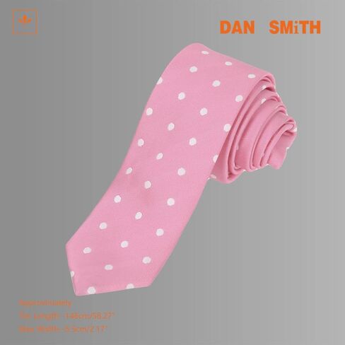 دان سميث ربطة عنق وردية رفيعة للحفلات ربطة عنق نحيفة من الألياف الدقيقة الحريرية مقاس 5.5 سم أصفر برتقالي أحمر in Kuwait