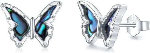 Butterfly Earrings 925 Sterling Silver Butterfly Stud Earrings Abalone Shell Jewelry Earrings Hypoallergenic Earrings Butterfly Jewelry Gifts for Women Girls in Saudi Arabia