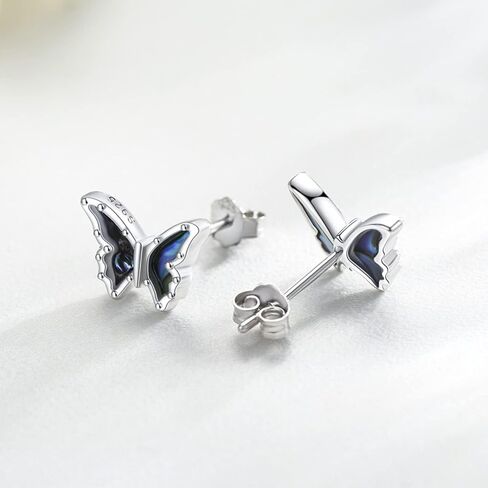 Butterfly Earrings 925 Sterling Silver Butterfly Stud Earrings Abalone Shell Jewelry Earrings Hypoallergenic Earrings Butterfly Jewelry Gifts for Women Girls in Saudi Arabia
