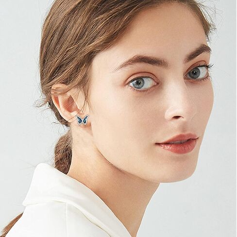 Butterfly Earrings 925 Sterling Silver Butterfly Stud Earrings Abalone Shell Jewelry Earrings Hypoallergenic Earrings Butterfly Jewelry Gifts for Women Girls in Saudi Arabia
