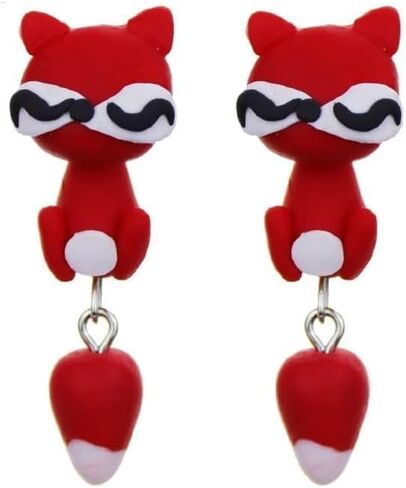 Animal Earrings for Women 3D Animal Bite Earrings Pig Cat Shark Earrings Animal Cartoon Stud Earrings Biting Ear Studs Fun Animal Earrings Gifts for Girls in Saudi Arabia