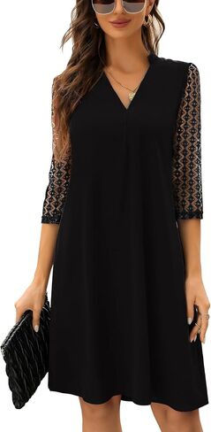 MISSKY Womens 3/4 Sleeve Shift Dress in Saudi Arabia