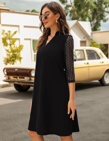 MISSKY Womens 3/4 Sleeve Shift Dress in Saudi Arabia