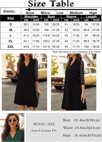 MISSKY Womens 3/4 Sleeve Shift Dress in Saudi Arabia