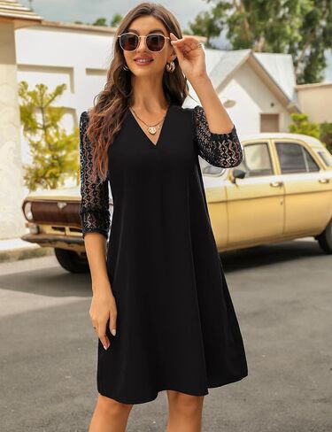 MISSKY Womens 3/4 Sleeve Shift Dress in Saudi Arabia
