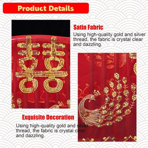 حجاب الزفاف الأحمر - حجاب الزفاف الأحمر الكلاسيكي - حجاب الزفاف الصيني للنساء قصير الزفاف - جمال الزفاف للعرائس العصريات - غطاء رأس إكسسوار دانتيل الزفاف للنساء in Kuwait