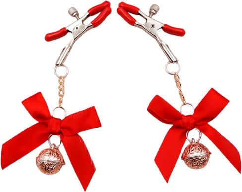 Morghabe Bow Nipple Clamps Bells Sexual Pleasure Non Piercing Adjustable Chain Nipple Clip on Jewelry Breast Clamps in Saudi Arabia