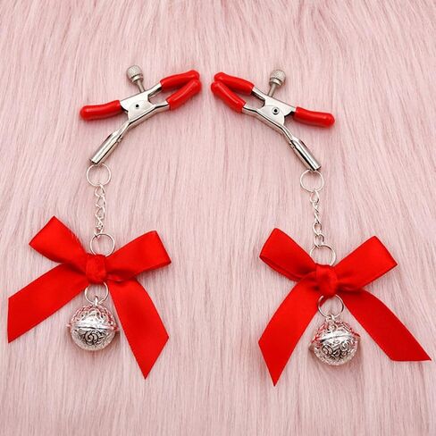 Morghabe Bow Nipple Clamps Bells Sexual Pleasure Non Piercing Adjustable Chain Nipple Clip on Jewelry Breast Clamps in Saudi Arabia