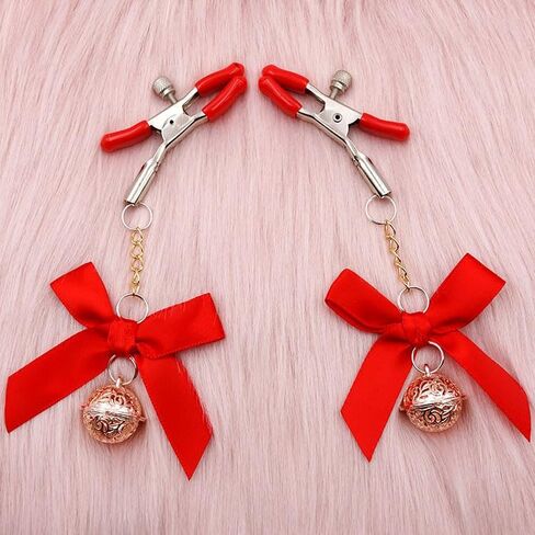 Morghabe Bow Nipple Clamps Bells Sexual Pleasure Non Piercing Adjustable Chain Nipple Clip on Jewelry Breast Clamps in Saudi Arabia