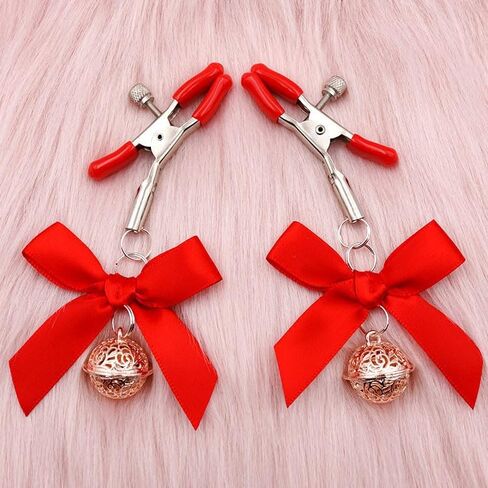 Morghabe Bow Nipple Clamps Bells Sexual Pleasure Non Piercing Adjustable Chain Nipple Clip on Jewelry Breast Clamps in Saudi Arabia