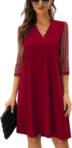MISSKY Womens 3/4 Sleeve Shift Dress in Saudi Arabia