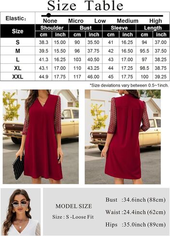 MISSKY Womens 3/4 Sleeve Shift Dress in Saudi Arabia