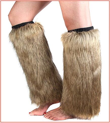 جوارب محبوكة من الفرو للنساء من Mersuii لتدفئة الساق من الفراء الغامض لتدفئة الساق الناعمة غطاء زينة يوم عيد الميلاد للركض والتزلج، 40 سم in Kuwait