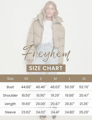 سترة Freyhem المنتفخة للنساء للشتاء كاجوال مبطنة بسحاب قصير منتفخ مع غطاء رأس قابل للفصل in Kuwait