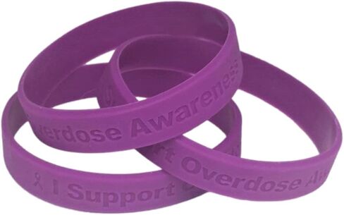 25 - I Support Overdose Awareness Bracelets 100% Medical Grade Silicone - Latex and Toxin Free - 25 Bracelets - Show Your Support For Overdose Awareness in Saudi Arabia