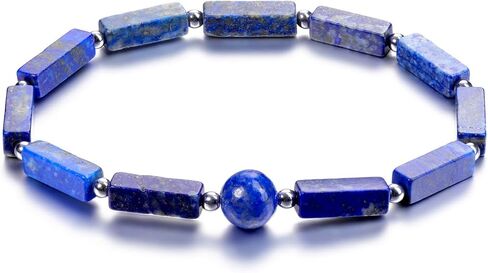 PESOENTH سوار كريستال للنساء والرجال، سوار حبة من الأحجار الكريمة الطبيعية، شفاء كريستال حجر شقرا القلق وتخفيف التوتر مكعبة مستديرة مطرزة تمتد سوار مجوهرات هدايا لعيد الميلاد in Kuwait