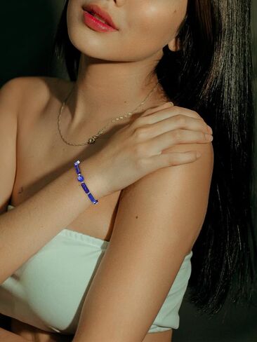 PESOENTH سوار كريستال للنساء والرجال، سوار حبة من الأحجار الكريمة الطبيعية، شفاء كريستال حجر شقرا القلق وتخفيف التوتر مكعبة مستديرة مطرزة تمتد سوار مجوهرات هدايا لعيد الميلاد in Kuwait