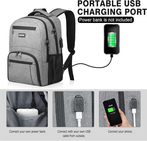 Backpack for Men Women, School Backpacks for Teen Boys Girls, Water Resistant Laptop Backpack with USB Charger, 15.6 Inch Black College Bookbag in Kuwait