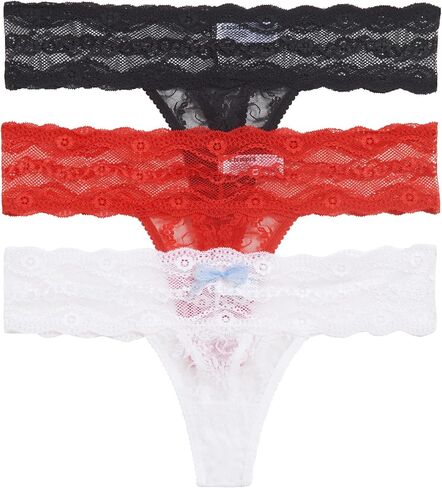 b.tempt'd Women's Lace Kiss Thong Panty 3 Pack in Saudi Arabia