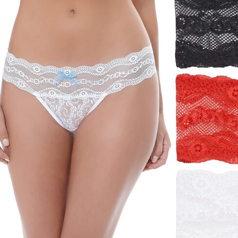 b.tempt'd Women's Lace Kiss Thong Panty 3 Pack in Saudi Arabia