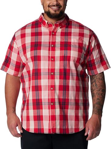 Columbia Men's Rapid Rivers II Short Sleeve Shirt, Mountain Red Multi Plaid, 5X Tall in Saudi Arabia