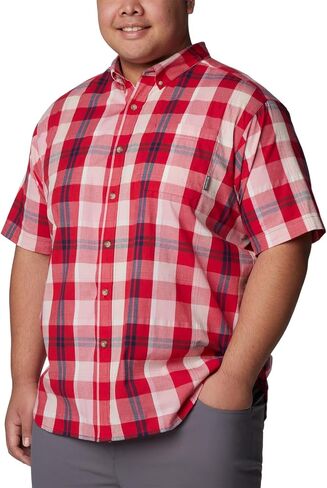 Columbia Men's Rapid Rivers II Short Sleeve Shirt, Mountain Red Multi Plaid, 5X Tall in Saudi Arabia